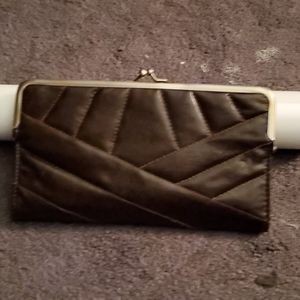 Lulu brown quilted leather snap wallet